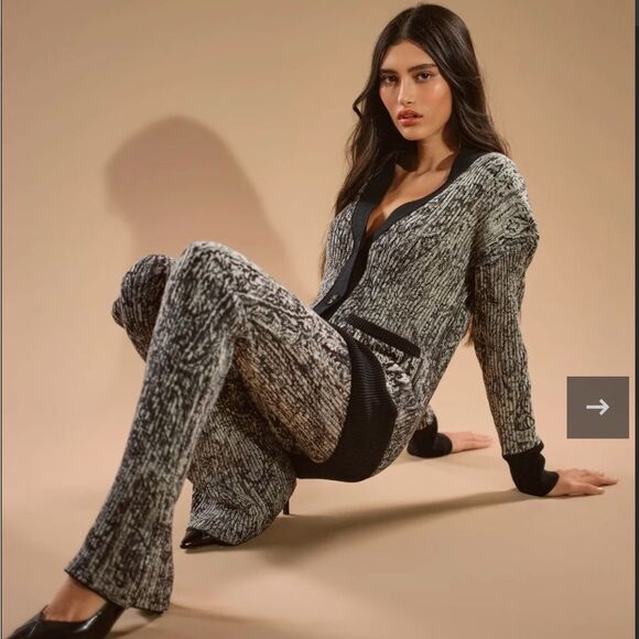 Hemant and Nandita Ruha Flared Ribbed Printed Cotton Pants - Picture 1 of 8